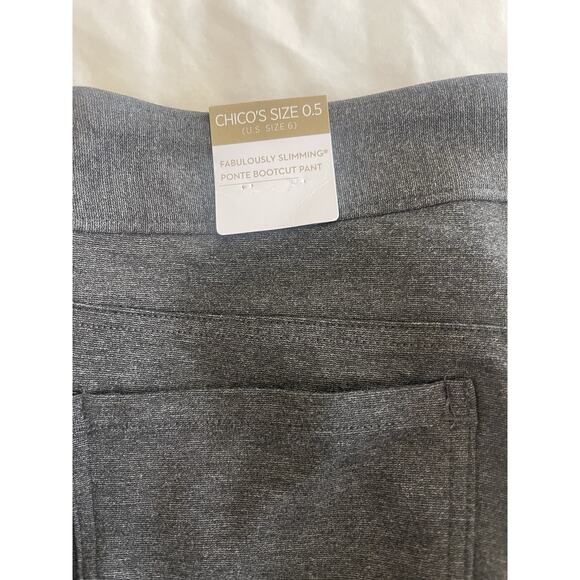 Chico’s Fabulously Slimming Ponte Bootcut Slim Pants 0.5 6 Gray Charcoal NWT - Picture 4 of 5